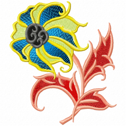 Flowers And Tree Embroidery Design 10